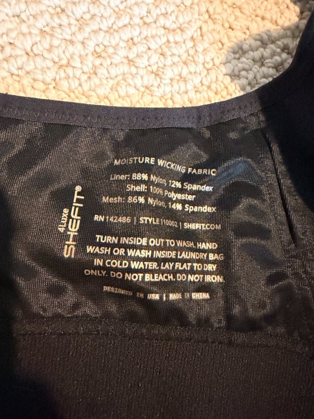 SHEFIT WOMEN'S HIGH IMPACT SPORTS BRA BLACK - Picture 7 of 9